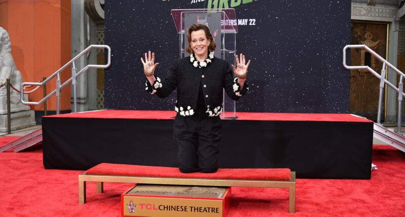 Sigourney Weaver, star of new 'The Mandalorian and Grogu' film, honored with hand and footprint ceremony at TCL Chinese Theatre