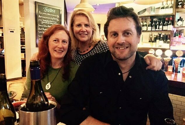 Mark Smythe, 53, was an acclaimed film and concert music composer who died from atherosclerotic cardiovascular disease while hiking on Saturday. He is pictured with family