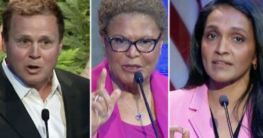 Spencer Pratt slugs it out over homelessness, cost of living in LA Mayor's debate with Karen Bass and Nithya Raman