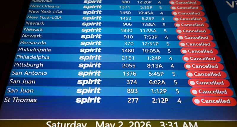 Spirit Airlines cancels ALL flights and winds down operations