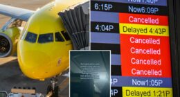 Spirit Airlines pilot gave emotional farewell to passengers after company announced shutdown