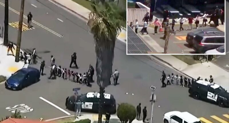 Terrifying moment small children evacuated from Islamic Center of San Diego amid shooting