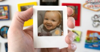 These digital Polaroids are a clever way to cover a fridge in memories