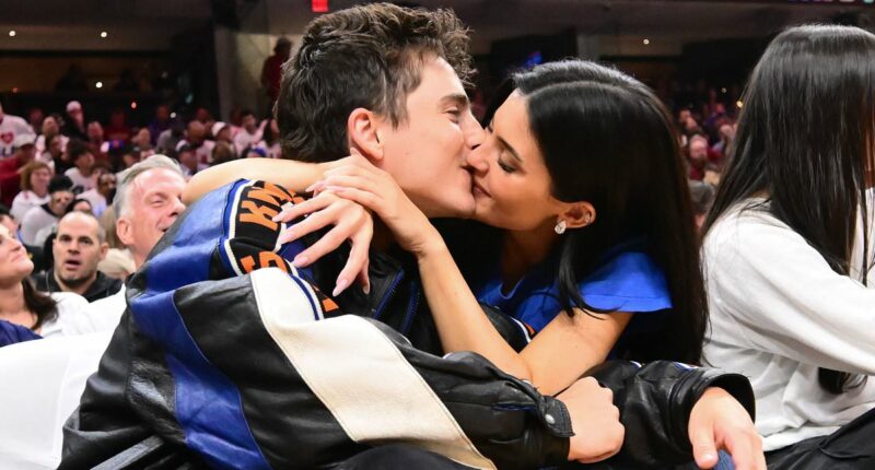 Timothee Chalamet and Kylie Jenner seal Knicks' win with a kiss
