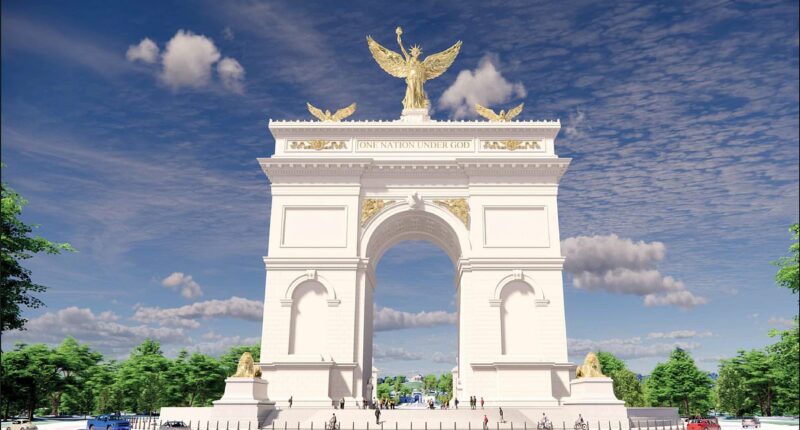 Trump's patriotic dream of building a giant 250ft 'Triumphal Arch' could still be derailed