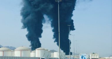UAE oil facility on fire after Iran fires missiles