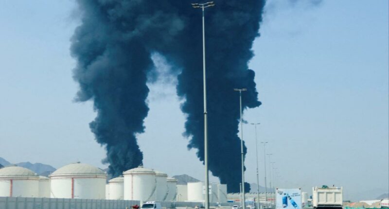 UAE oil facility on fire after Iran fires missiles