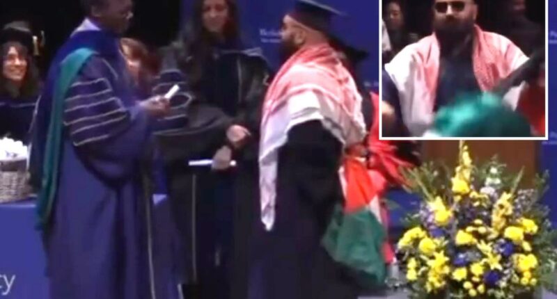 UC Berkeley graduate denied diploma on stage over Palestinian flag