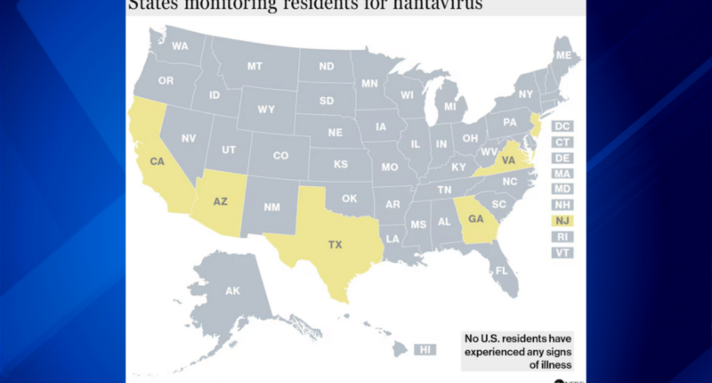 US Hantavirus map: Texas, New Jersey, Georgia, California, Virginia, Arizona monitoring 9 amid Hantavirus cruise ship outbreak