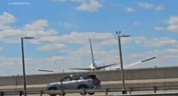 United Flight 169 strikes light pole while landing at Newark Liberty International Airport in New Jersey