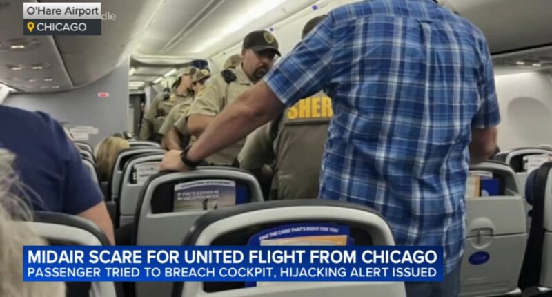 United flight diverted to Madison: Man tries to breach cockpit of United Airlines flight 2005 from Chicago, forces hijacking alert