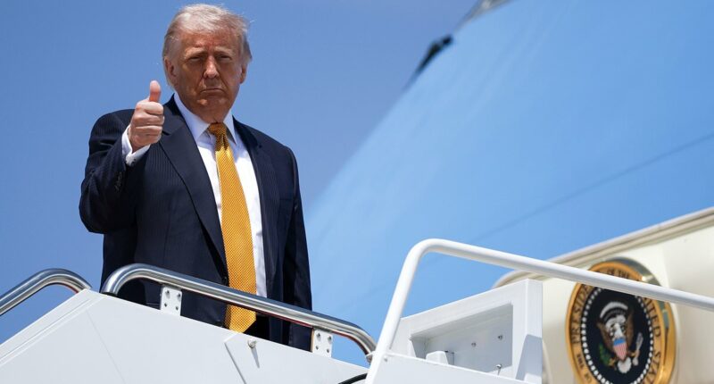 Who is traveling with President Trump on his trip to China?