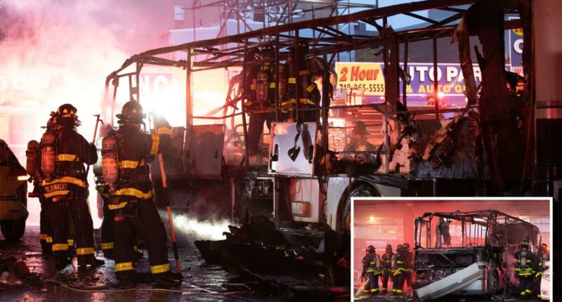 Wild photos show remains of abandoned bus after catching fire under BQE
