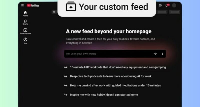 YouTube will let you ask AI to make a custom video feed