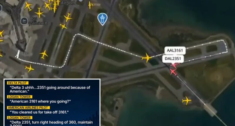 Boston Logan air traffic controller scrambles to avoid near miss as 2 flights come within 300 feet of each other