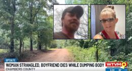 Boyfriend dies while dumping strangled girlfriend in woods