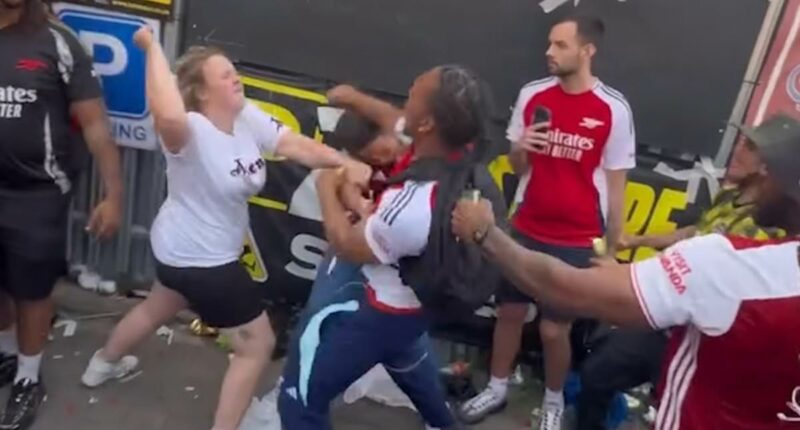 Brawl breaks out at Arsenal parade, as police reveal amount of arrests