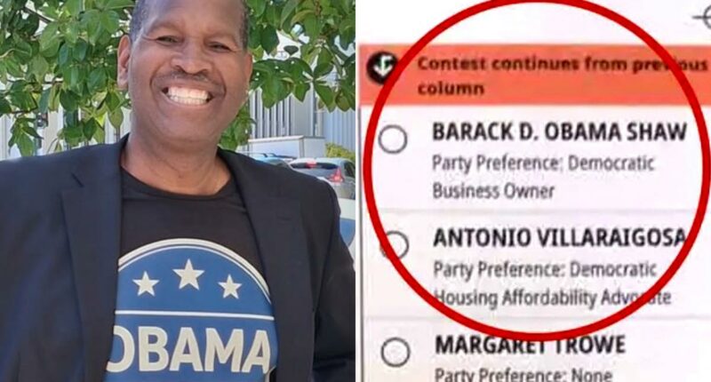 California governor candidate Barack D. Obama Shaw runs for president