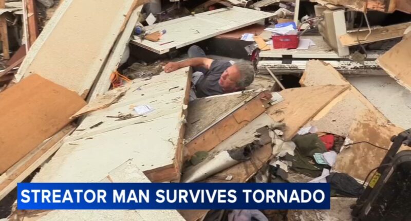 Chicago weather: Couple survives EF-3 tornado that destroyed home in Streator, Illinois, man rescued from collapsed home | VIDEO
