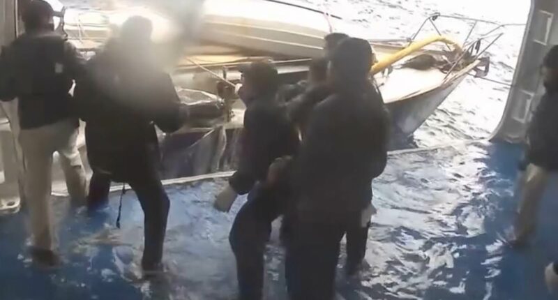 Cruise ship in dramatic rescue of a 74-year-old man caught in storm