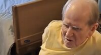 Face of dementia patient as he's bullied by female care home worker