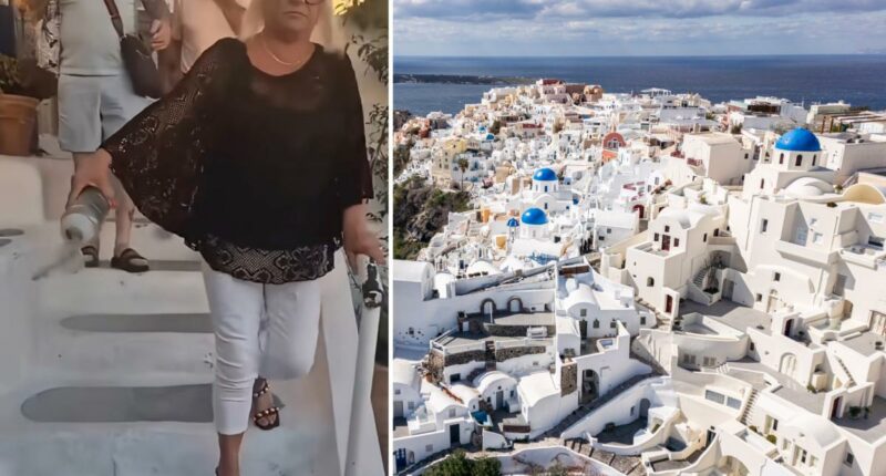 Grim video shows tourist throwing loved one's ashes on streets of Santorini
