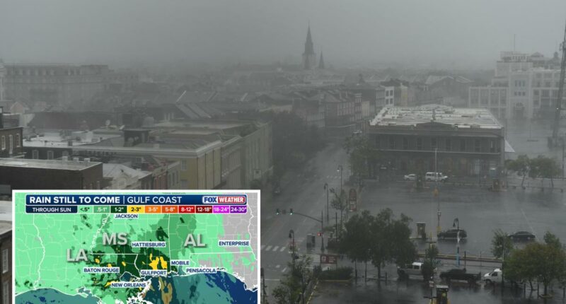 Gulf Coast set to face torrential downpours and coastal floods through the weekend