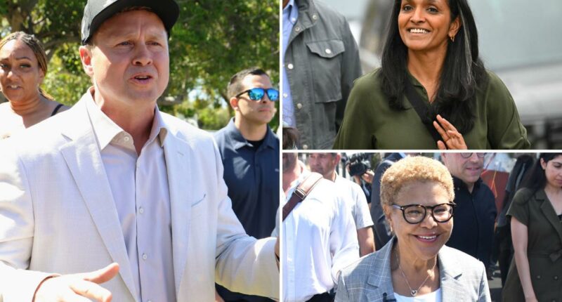 Karen Bass and Spencer Pratt lead Nithya Raman for Los Angeles mayor in early election results