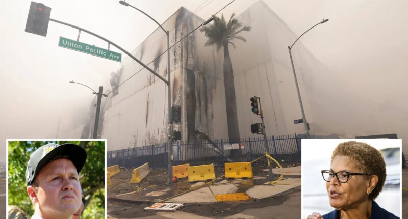 Los Angeles chokes on toxic smoke from massive warehouse fire as Spencer Pratt blames Karen Bass