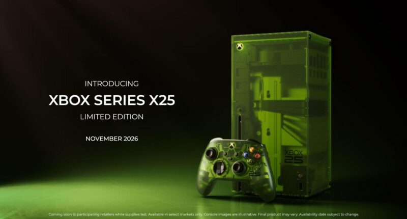 Microsoft’s Xbox 25th anniversary console comes in translucent green