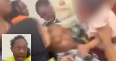 Pennsylvania kindergarten graduation ceremony descends into chaos as baby caught up in brawl among adults