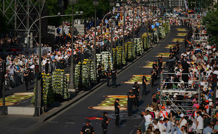 Pope's Mass in Spain features iconic procession along flower-carpeted route in sign of popular piety