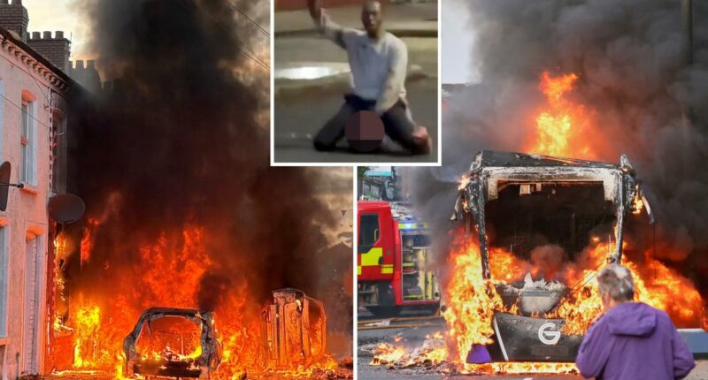 Protestors torch cars and homes as Belfast burns over migrant's gruesome knife attack