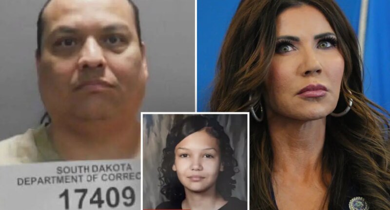 South Dakota killer charged in death of girl, 14, after Kristi Noem freed him