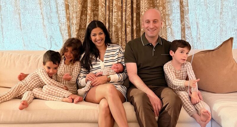 Stephen and Katie Miller's newborn son had Washington whispering about a beloved haunt. His mother sets the record straight
