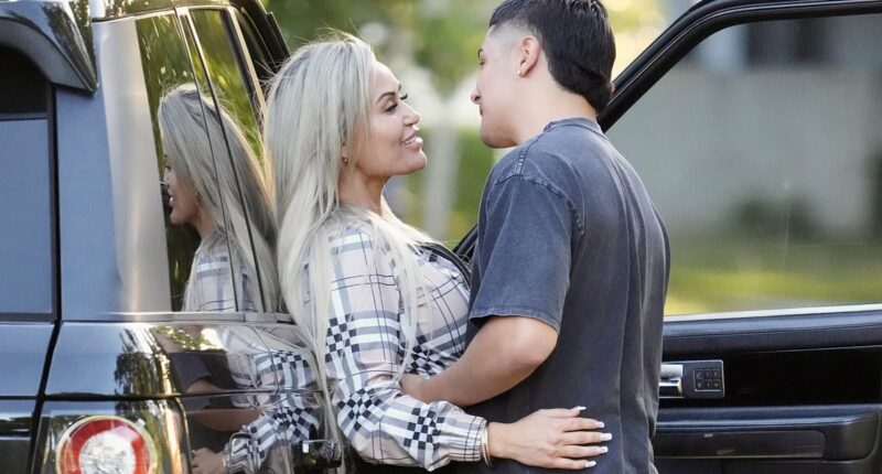 'Stepmum in the bed' couple kissing at multi-million-dollar mansion
