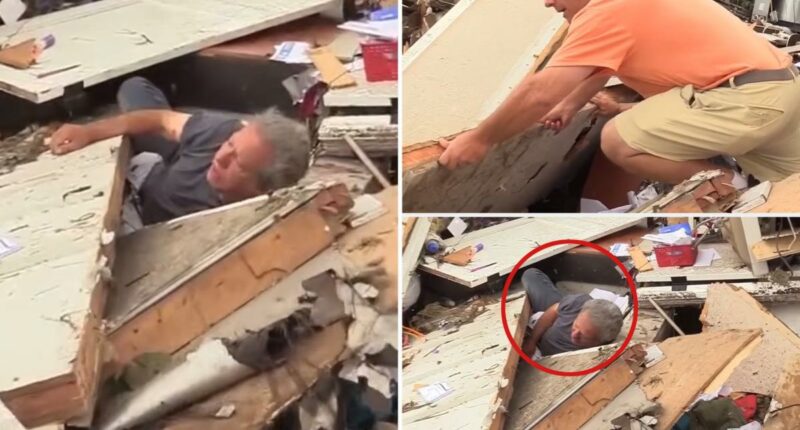 Video journalist captures man stuck rubble, helps rescue