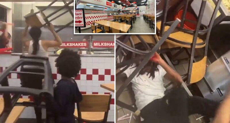 Wild video shows crew of NYC Knicks fans beat Five Guys employee with chairs