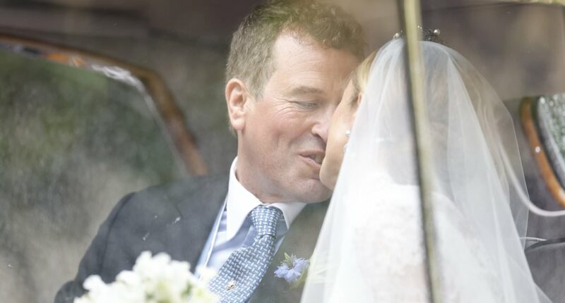 Zara Tindall's daughter Mia,12, shares warm embrace with Eugenie at Peter Phillips' wedding after Beatrice gave Prince William a peck in sign Andrew's daughters are back in the fold 