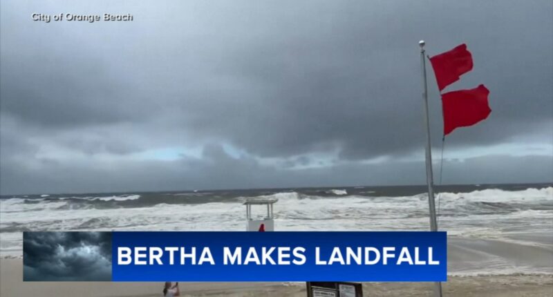 Tropical Storm Bertha makes landfall in Louisiana and moves toward Texas