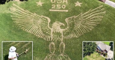 Alabama homeowner Ron Burkett creates most patriotic front lawn celebrating America 250 with bald eagle mural