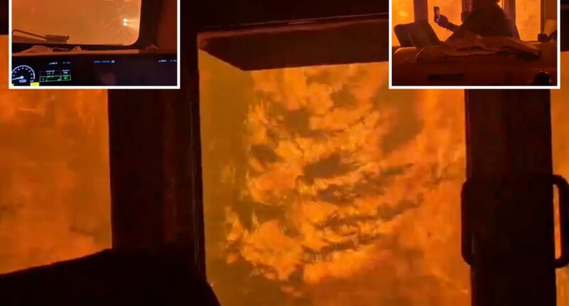 Apocalyptic video shows wildfire flames surrounding train in Canada: 'This could potentially overtake us'