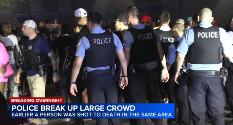 Chicago police break up large gathering on 54th Street in Back of the Yards hours after deadly shooting