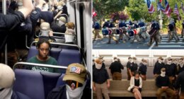 Chilling photo shows black woman on DC train surrounded by white supremacist thugs