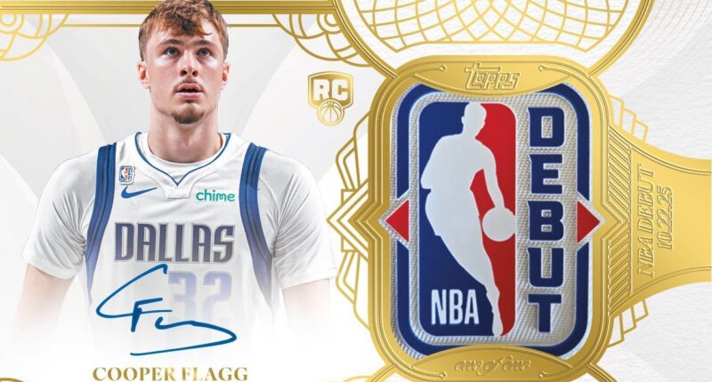 Cooper Flagg signs 1-of-1 rookie debut patch Topps card