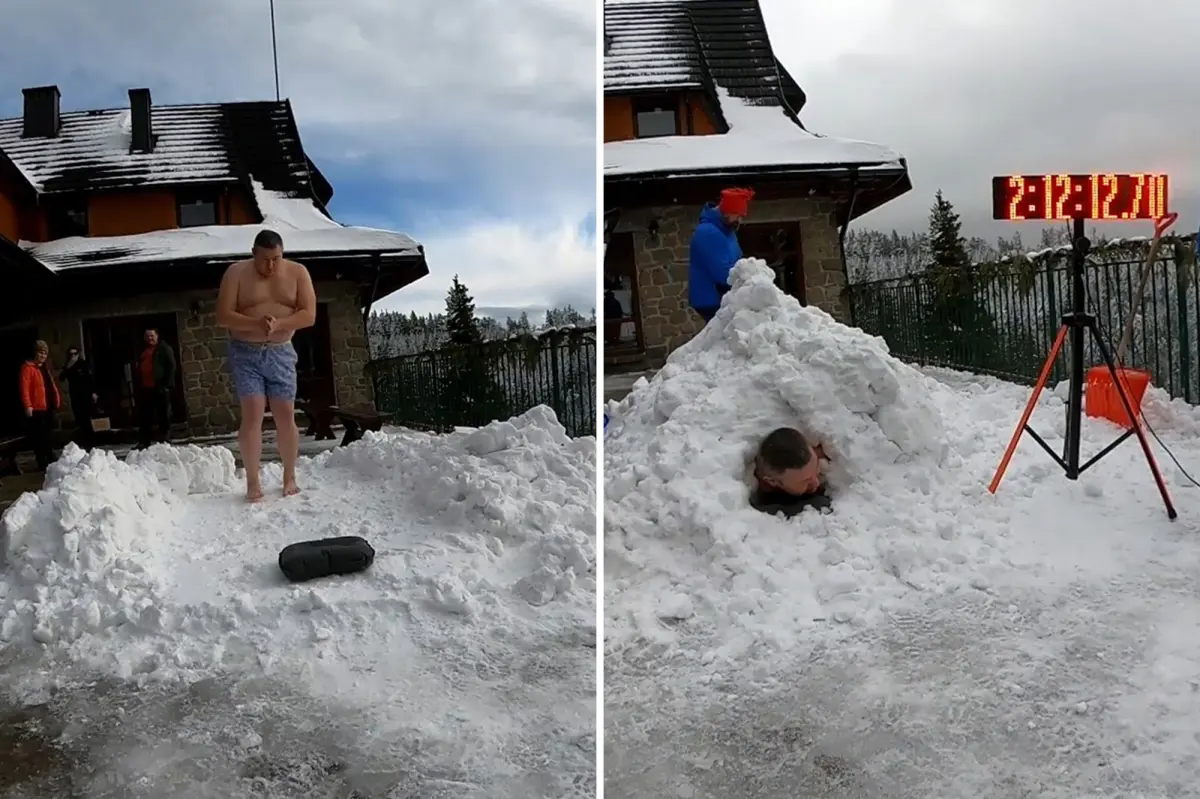 Daredevil Spends Over 2 Hours Buried in Snow to Set Guinness...
