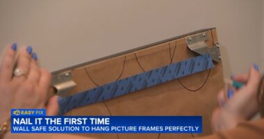 How to perfectly align gallery wall frames using painter's tape