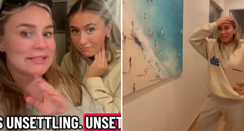 Family checks into Airbnb for the first time. Then find pictures of themselves on the wall: 'Spiraling'