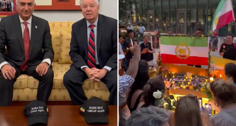 Iranians in London hold candlelight vigil for Lindsey Graham outside US Embassy