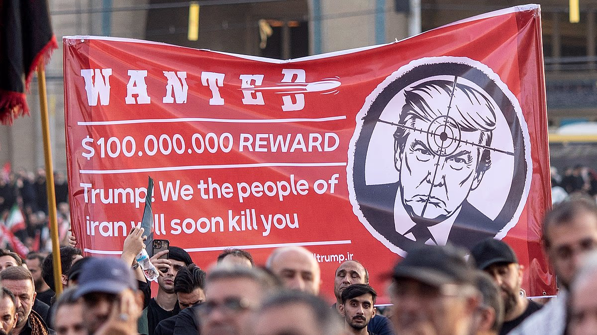 Iranians parade Trump posters threatening his death